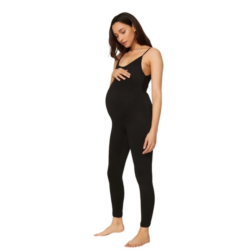 Bumpsuit Womens The Kate Jumpsuit Large Maternity Black Spaghetti Strap Bodysuit